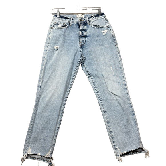 FRAME Denim - FRAME Le Original High Waist Jeans Clash Ripped Denim Size 26 Button Fly